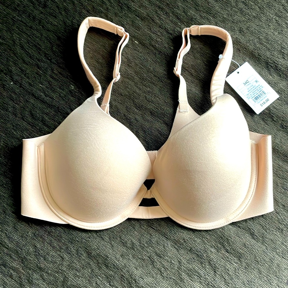 NWT nude color padded 34 c bra